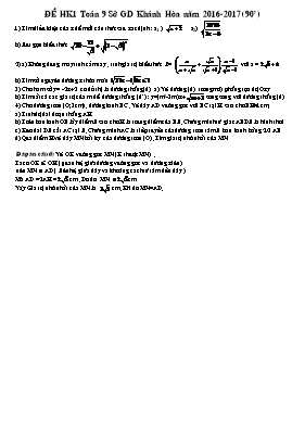 Đề học kì 1 môn Toán 9